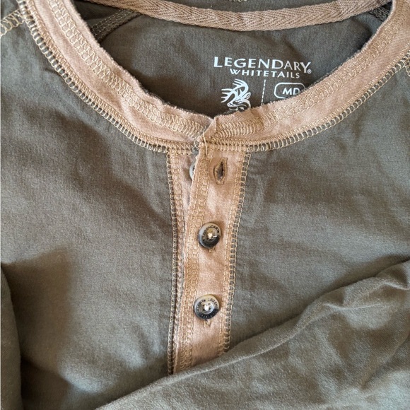 Legendary Whitetails Men's Recluse Raglan Henley - Army Green MEDIUM - NWOT - Picture 2 of 7